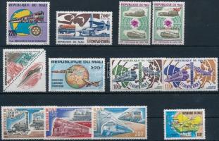 Mozdony motívum Mali 1970-1980-as évekből 12 klf bélyeg, Mali Locomotive 1970-1980's 12 diff stamps