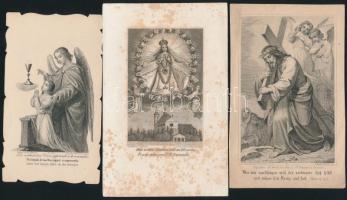 cca 1900 8 db régi szentkép, vegyes minőségben, néhány foltos, 9x6 és 15,5x11 cm közötti méretben