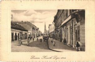 Losonc, Lucenec; Kossuth Lajos utca, üzletek. Kármán kiadása / street, shops