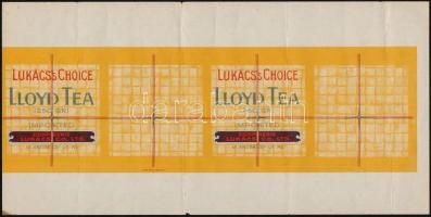 Lukácss Choice Lloyd Tea(Bp. Andrássy út) teapapír, hajtott, 39x20 cm