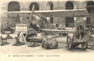 Fokker D.VII, Avion de Chasse Allemand. Musée de l'Armée - WWI German fighter aircraft, artillery, military museum