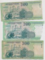 1998-2006. 200Ft (7x) T:III,III-,IV kettőn nagyobb hiány