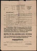 1941 Villamos-, HÉV- és Autóbuszüzemi alkalmazottakhoz címzett röplap, meghívó nagygyűlésre, ragaszt...