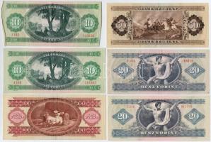 1975. 10Ft (2x) + 20Ft + 1980. 20Ft + 50Ft + 1984. 100Ft T:III mindegyik szép, ropogós papír