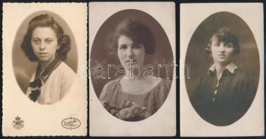 cca 1920 10 db műtermi portréfotó, 14x9,5 cm