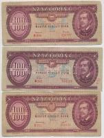 1949-1984. 100Ft (7xklf) T:III,III- közte egy szép papír is
