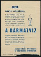 cca 1930 Hungária Gyógyforrás - Harmatvíz, kétoldalas szórólap