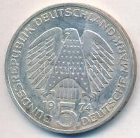NSZK 1974F 5M Ag "25 éves az Alkotmány" T:2 patina FRG 1974F 5 Mark Ag "25th Annivers...