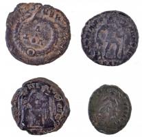 4db-os római rézpénz tétel a Kr. u. IV. századból, közte Heraclea / Jovianus 363-364. AE Follis (2,63g) T:2-,3 rep. 4pcs of Roman copper coins from the 4th century AD, including Heraclea / Jovian 363-364. AE Follis D N IOVIAN-VS P F AVG / VOT V. - HERAC? (2,63g) C:VF,F cracked