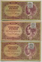 1945. 10.000P (10x) mindegyik "MNB" bélyeggel, valamint három darabon hamis "10.000 P...