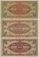 1945. 10.000P (10x) mindegyik "MNB" bélyeggel, valamint három darabon hamis "10.000 P...
