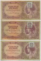 1945. 10.000P (10x) mindegyik "MNB" bélyeggel, valamint három darabon hamis "10.000 P...