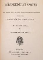 Ballagi Mór, György Aladár: Kereskedelmi szótár I-II. (I. Német-magyar rész. II. Magyar-német rész.)...