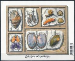 Kagylók és csigák öntapadós kisív, Shells and snails self-adhesive mini sheet