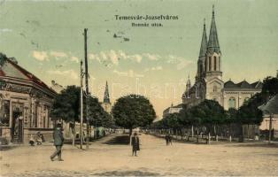 Temesvár, Timisoara; Józsefváros, Bonnáz utca, Paulansky T. József vendéglője a Fehér Medvéhez, L. és P. kiadása / street view, restaurant (EK)