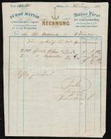 1855 Buda, Fürst Mátyás vaskereskedésének díszes fejléces számlája