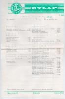 1971 Észak Budai Vendéglátóipari Vállalat étlapja, 25x17,5 cm