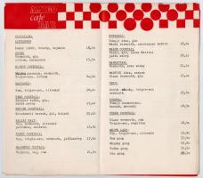 cca 1970 Amigo café bar étlapja, 21x12,5 cm