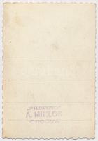 cca 1940 MFTR civil hajós tiszt portréja, A. Miklós orsovai műterméből, hátoldalán pecséttel jelzett...