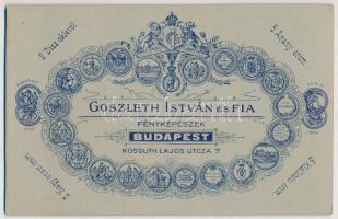 cca 1900 Ferenc József-rend hadidíszítményes lovagkeresztjével kitüntetett férfi portréja, keményhát...