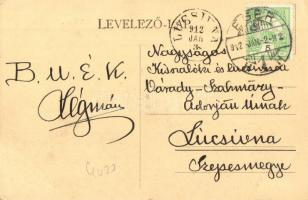 Eger, Légmán család háza, kastély. Légmán saját kezűleg írt újévi üdvözletével a hátoldalon