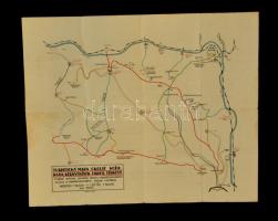 cca 1920 Kassa környékének turista térképe, kiadja a Karpatehenverein kassai osztálya, 40x49 cm / tourist map of Kosice