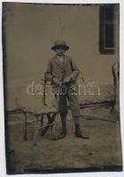 cca 1900 Ferrotípia jó minőségben 6x10 cm