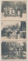 1919 Siófoki társaságot ábrázoló három db fotó 9x12 cm