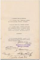 1891 A Balatontavi Gőzhajózási Részvénytársaság Alapszabályai, a társaság tagjainak aláírásával, via...