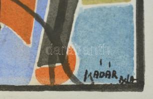 Kádár jelzéssel: Arcok. Vegyes technika, papír, üvegezett keretben, 14×8 cm