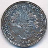 1938. 2P Ag "Madonna" T:2,2- Adamo P7