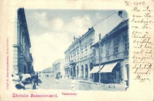 Szászváros, Broos, Orastie; Vásár utca, piac, Graef H. kiadása / market street (Rb)