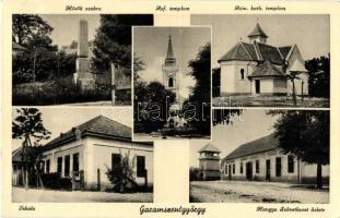 Garamszentgyörgy, Jur nad Hronom; Hősök szobra, iskola, hangya szövetkezet / heroes monument, school, cooperative shop