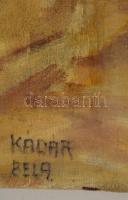 Kádár jelzéssel: Utca részlet. Olaj, vászon, sérült, 35×54 cm