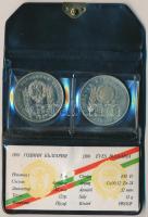 1981. 100Ft Cu-Ni + 5L Cu-Ni "Bulgária 1300 éves" magyar-bolgár közös kiadás, eredeti tokb...