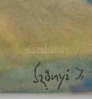 Szőnyi jelzéssel: Akt. Vegyes technika, karton, sérült,  42×62 cm