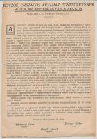 1922 Bp., A Jegyzők Országos Árvaház Egyesületének Hősök Arckép Emléktábla Akciójáról szóló felhívás