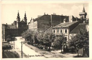 Sopron, Várkerület, utcakép, automobilok, Zsabokorszky mérnök eredeti fényképfelvétele és kiadása (EK)