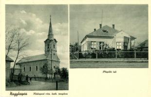 Nagykapos, Velke Kapusany; Kiskaposi római karolikus templom, püspöki lak / church, bishop's home