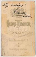 1889 Katonatiszt portréja, Osztrák Császári Vaskorona-rend és más kitüntetésekkel, keményhátú fotó G...