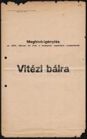 1934 A vitézi bál meghívóigénylő űrlapja