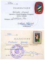 1972. Budapest XXI. Csepel Pedagógusok Törzsgárda 15 év zománcozott fém jelvény igazolvánnyal + 1986. Csepeli Pedagógus Törzsgárda 20 év zománcozott fém jelvény igazolvánnyal T:1-