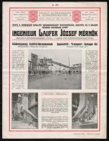 cca 1910-1920 Ingenieur Laufer József mérnök Kisvasúti Különlegességek Gyárának prospektusa, képekkel illusztrált