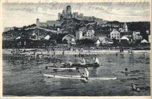 Trencsén, Trencin; Hrad / vár, evezősök / castle, rowing people