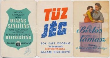1958-59 3 db biztosításokat reklámozó kártyanaptár
