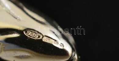 Ezüst(Ag) zománcdíszes teknős, jelzett, 4x4,5 cm, bruttó: 30,5 g