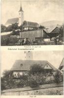 Felsősófalva, Ocna de Sus; Templom és papi lak, Ruczeszdorfer felvétele / church, parish (vágott / cut)