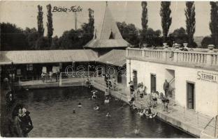 Félixfürdő, Baile Felix; uszoda, fürdőzők, Steiner I. üzletének reklámja / swimming hall, spa, shop advertisement, bathing people, photo (fa)