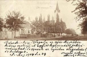 1904 Érszeg, Jerszeg, Ersig; Fő utca, templom / main street, church, photo