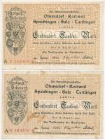 Németország / Weimari Köztársaság / Oberndorf, Rottweil, Spaichingen, Sulz, Tuttlingen 1923. 100.000...